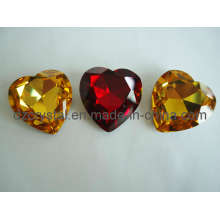 Corazón en forma de piedra de cristal para accesorios de la joyería (3005)